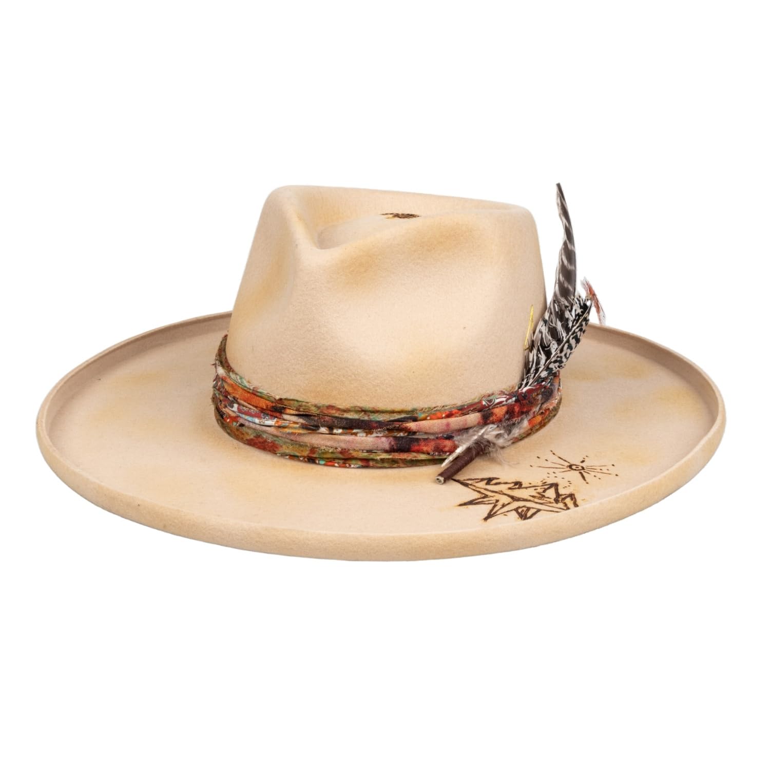 RUEDIGER Vintage Pencil Brim Fedora Hats 100% Wool Felt Hat Panama